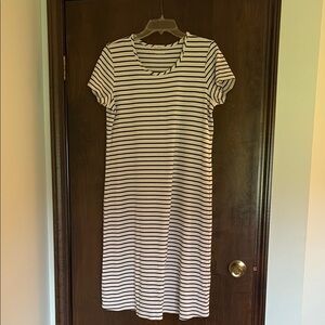 Lands' End Black and White Short Sleeve T-Shirt Pajama